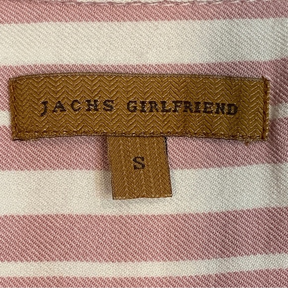 Jachs Girlfriend Pink & White Striped Long Sleeve Button Up Shirt - Picture 4 of 6